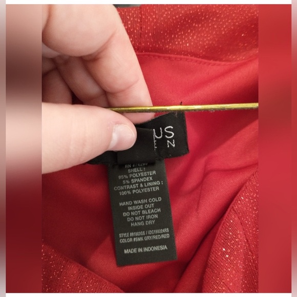 Dress Enfocus Studio Dress Red Glitter Top Gray Bottom WOMEN'S Size 14W - Picture 5 of 7